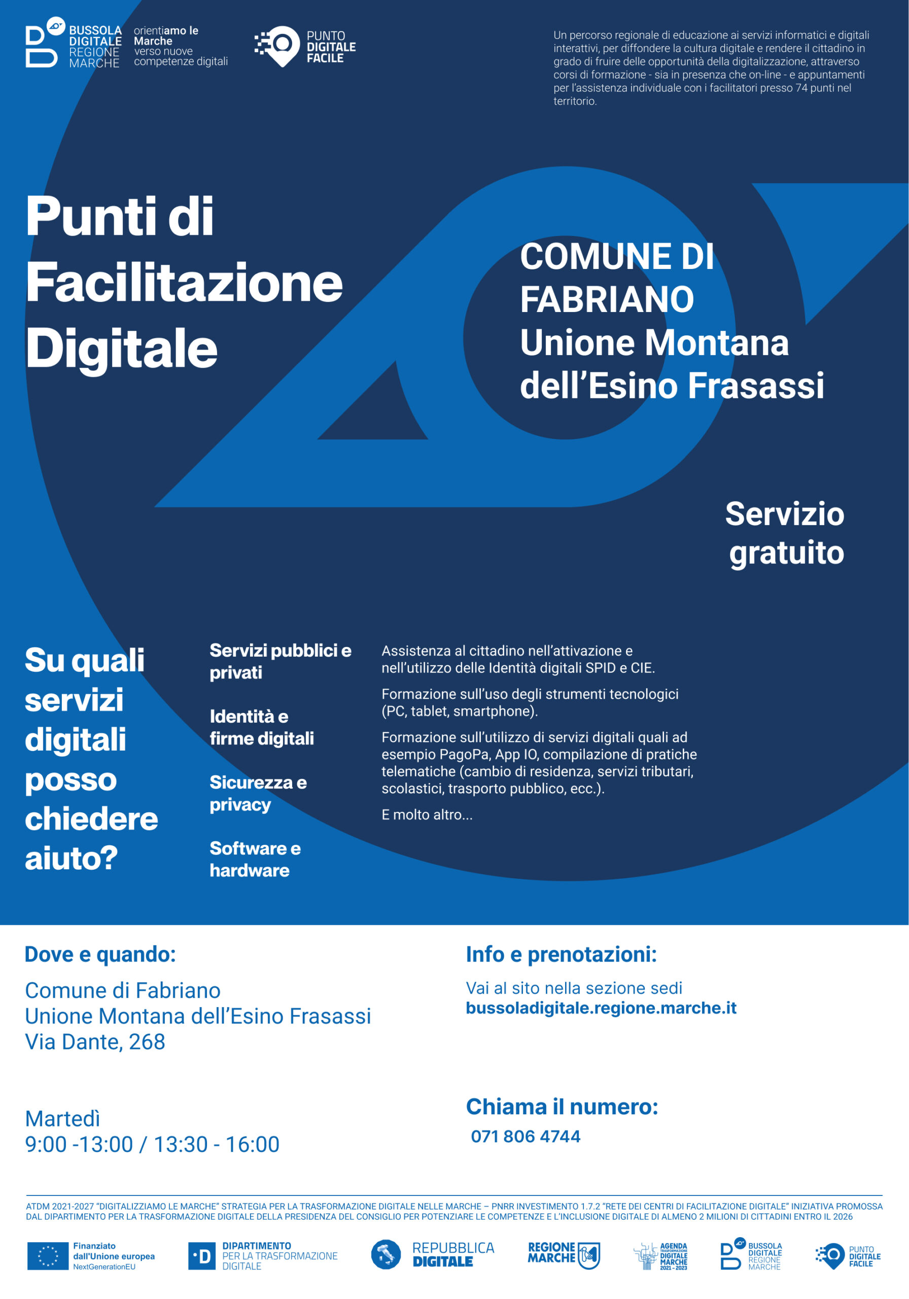 Servizio Bussola Digitale Regione Marche a Fabriano (AN)