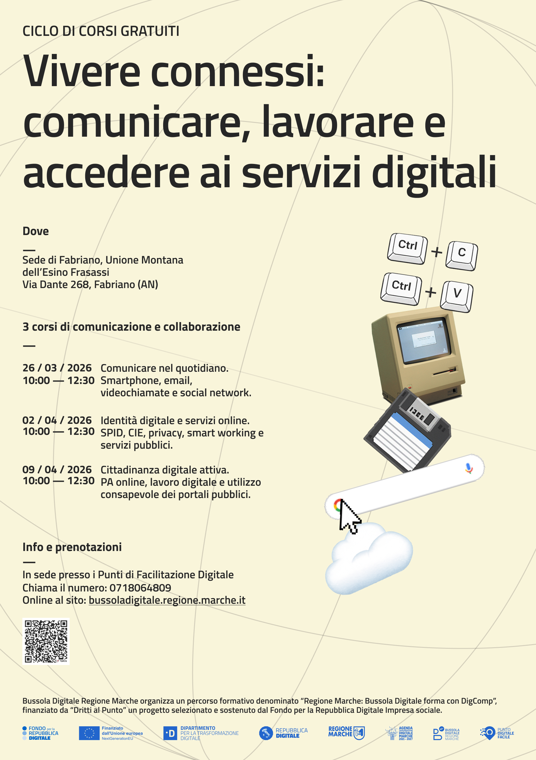 Ciclo di corsi gratuiti “VIVERE CONNESSI: COMUNICARE, LAVORARE E ACCEDERE AI SEVIZI DIGITALI”